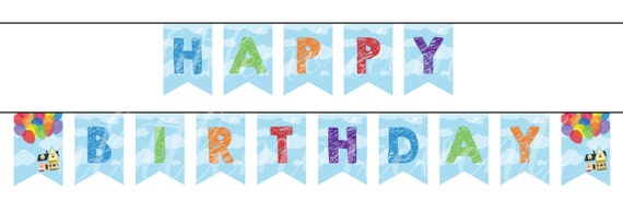 Pixar's up Themed happy Birthday Bunting - Etsy