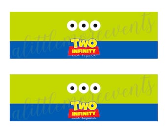 TWO Infinity and Beyond - Pringles Labels - Woody/Buzz/Alien - Extended