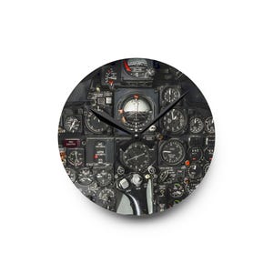Aviation-Themed Acrylic Wall Clock, Pilot Gift, Aircraft Enthusiast Decor, Unique Timepiece for Home, Office, Vintage Style