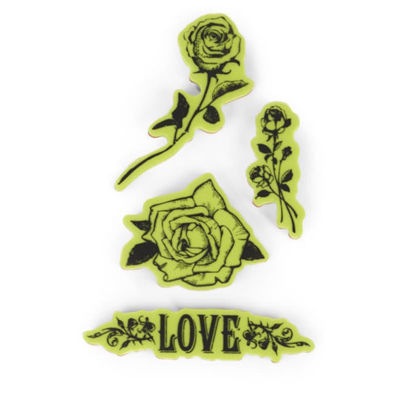 Inkadinkaclings by Inkadinkado Flowers and Hearts new stamp set