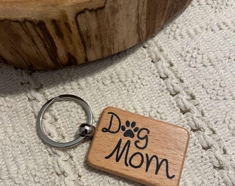 Dog Lovers Wood Keychain: Minimalist Farmhouse Style