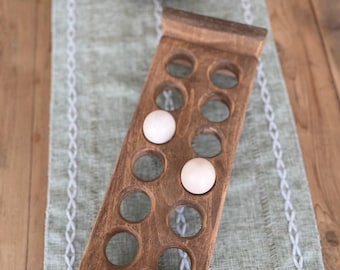 Handmade Wooden Egg Holder | Farmhouse Kitchen Countertop Tray | Rustic Storage Solution