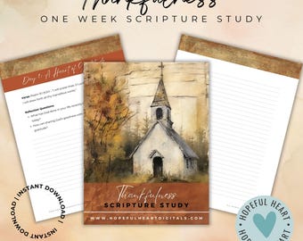 Thankfulness Devotional Journal, Bible Study Guide, Bible Journaling Printable, Bible Study Guide, Bible Journaling Printable, Thanksgiving