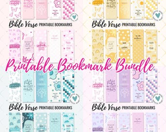 Printable Bookmark Bundle, Bible Verse Bookmark PNG, Christian Bookmarks, Christian Printables, Kids Bookmark Printable, Girls Bookmarks PNG