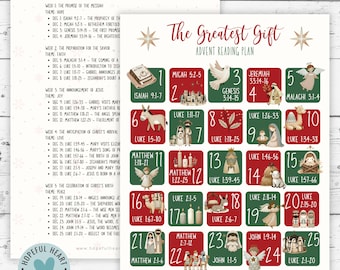 Advent Calendar, Christmas Countdown, Printable Christmas Nativity Advent Calendar, Kids Christmas Bible Reading Plan, Catholic Advent PDF