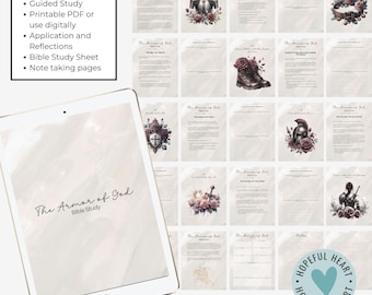 Armor of God Bible Study Guide, Bible Study Printable, Bible Study Template, Chrisitian Journal, Bible Journaling Printable PDF