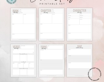 Bible Study Guide, Bible Study Template, Bible Study Printable, Devotional Journal, Bible Journaling Printable, Guided Bible Study PDF, SOAP