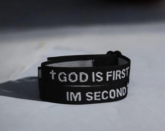 GOD First, Im Second bracelets, Christian Religious Bracelet, Inspirational Bible Verse Bracelet, Unique Gift for Christians