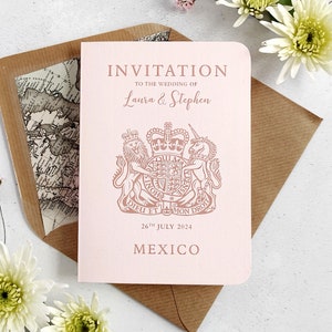 Luxury Passport Wedding Invitation, Wedding Abroad, Destination Wedding, Travel Invite