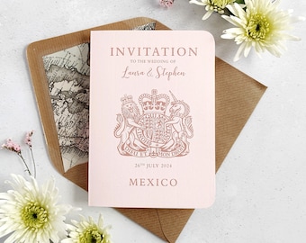 Luxury Passport Wedding Invitation, Wedding Abroad, Destination Wedding, Travel Invite