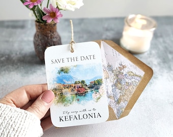 Destination Wedding Save The Dates – Custom Venue Illustration