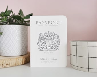 Destination Wedding Passport Invitations - Travel Theme