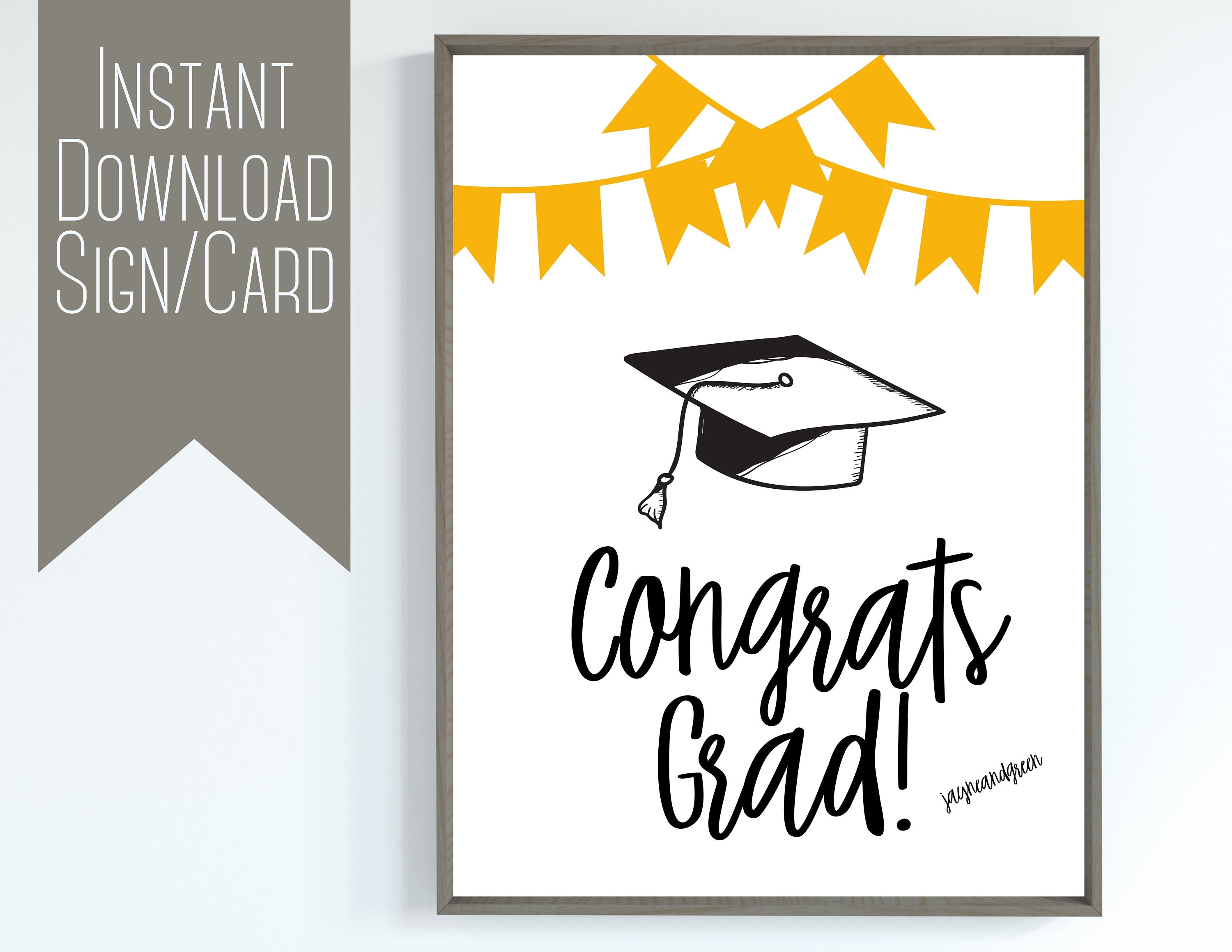 Congrats Grad Card Printable, Graduation Decor (PDF) - Etsy