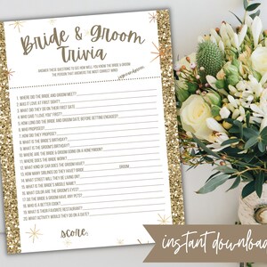 Bride and Groom Trivia Game, How Well Do You Know The Bride and Groom?, Bridal Game, Bachelorette Party Game, Hens Party Game