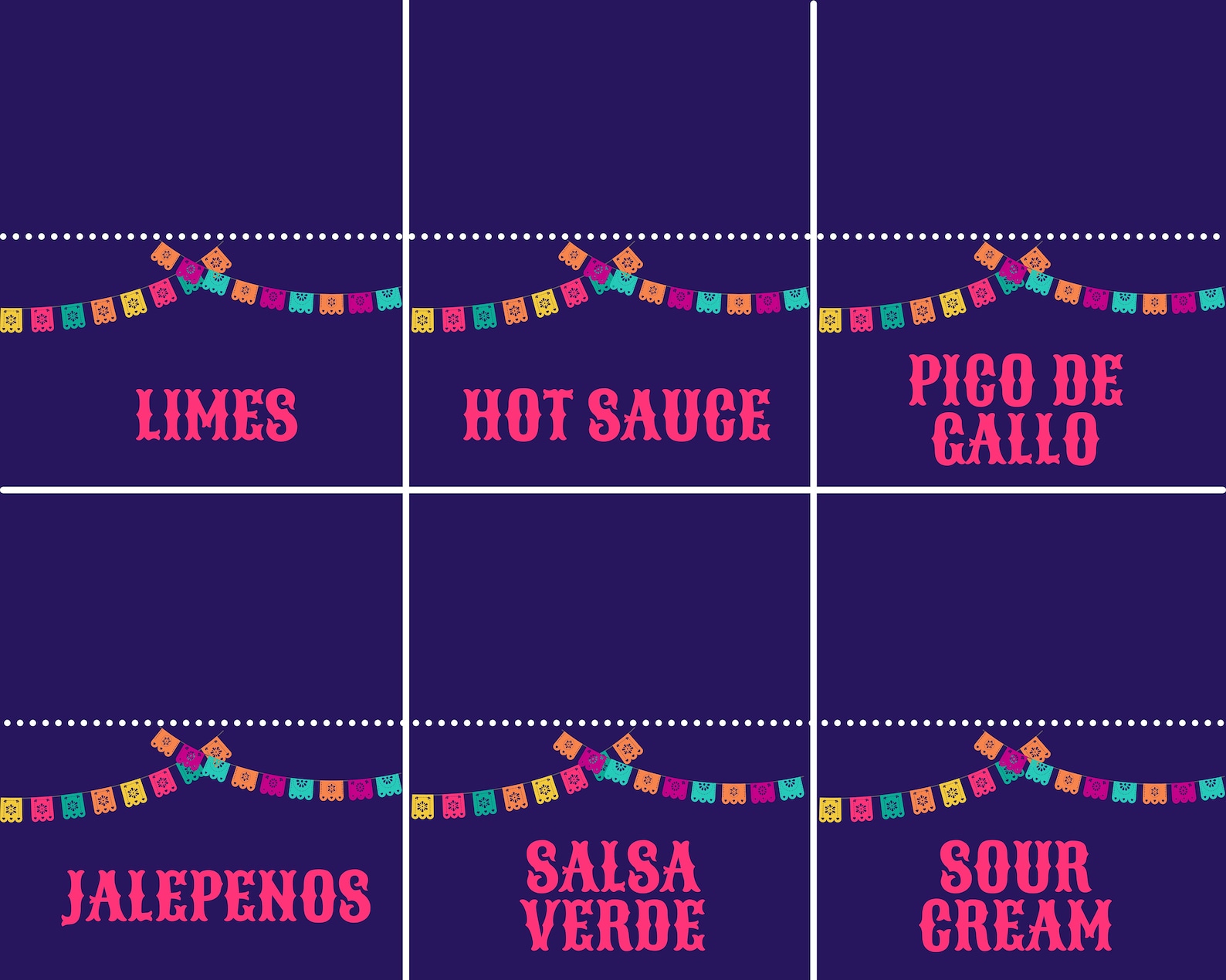 Taco Bar Printable Sign Taco Bar Food Labels Taco Bar Food | Etsy