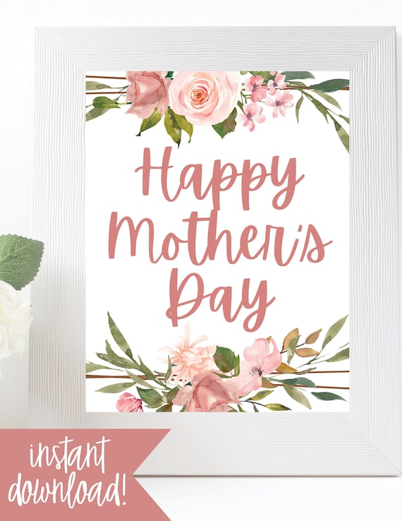 Happy Mother's Day Printable Card Mother's Day Decor - Etsy