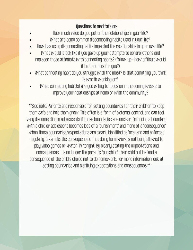 Choice Theory Worksheets CBT Worksheets Cognitive Behavior | Etsy