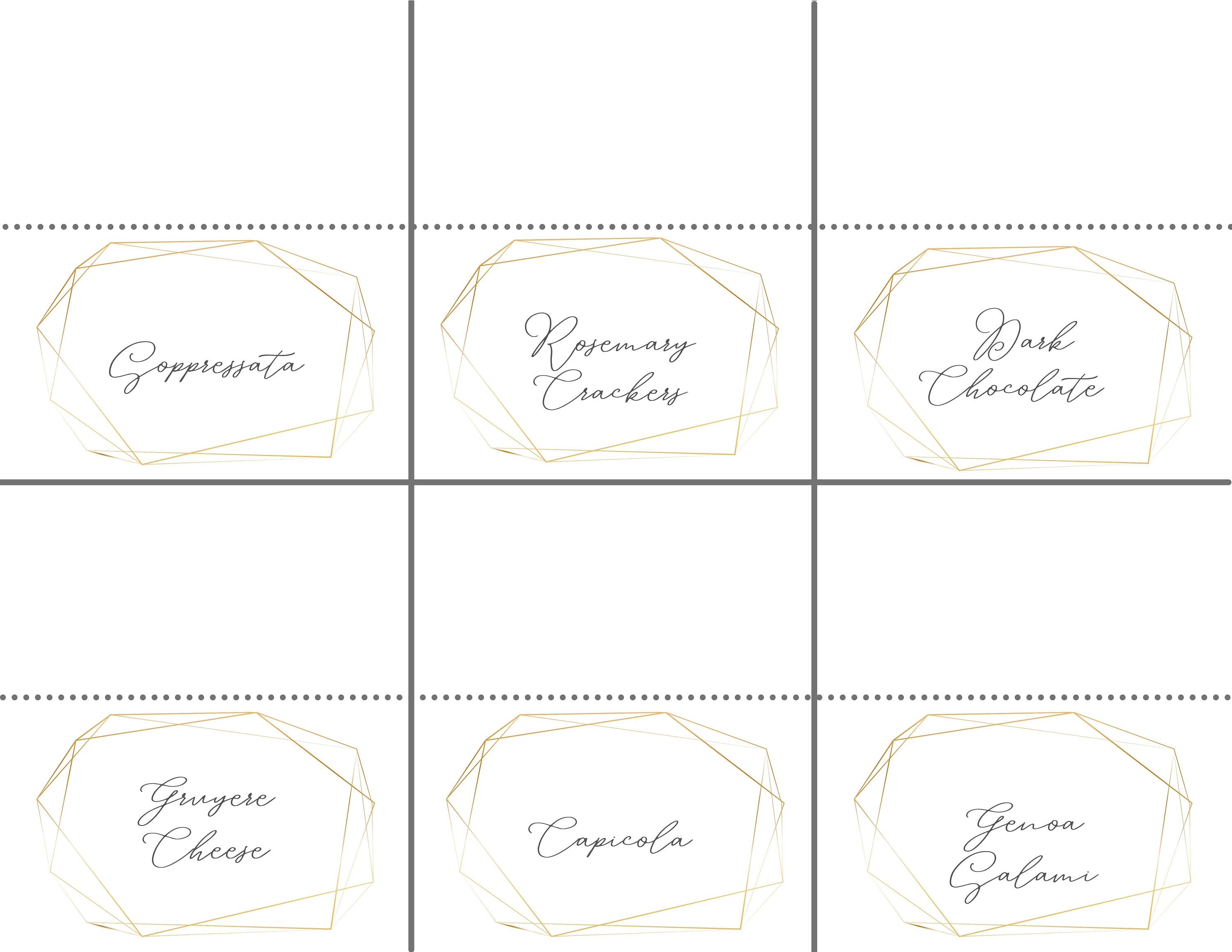 Charcuterie Board Printable Sign, Wine and Cheese Label Signs, Food Bar