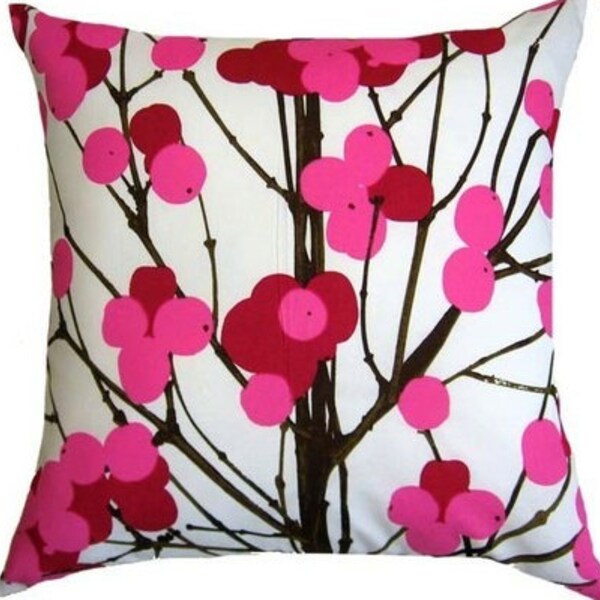 Marimekko Pink Lumimarja cotton cushion  pillow case, 18 inches, 45 cm FInland