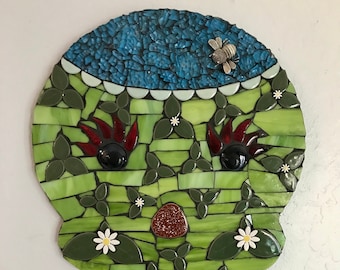 Bee Happy Mosaic Sugar Skull