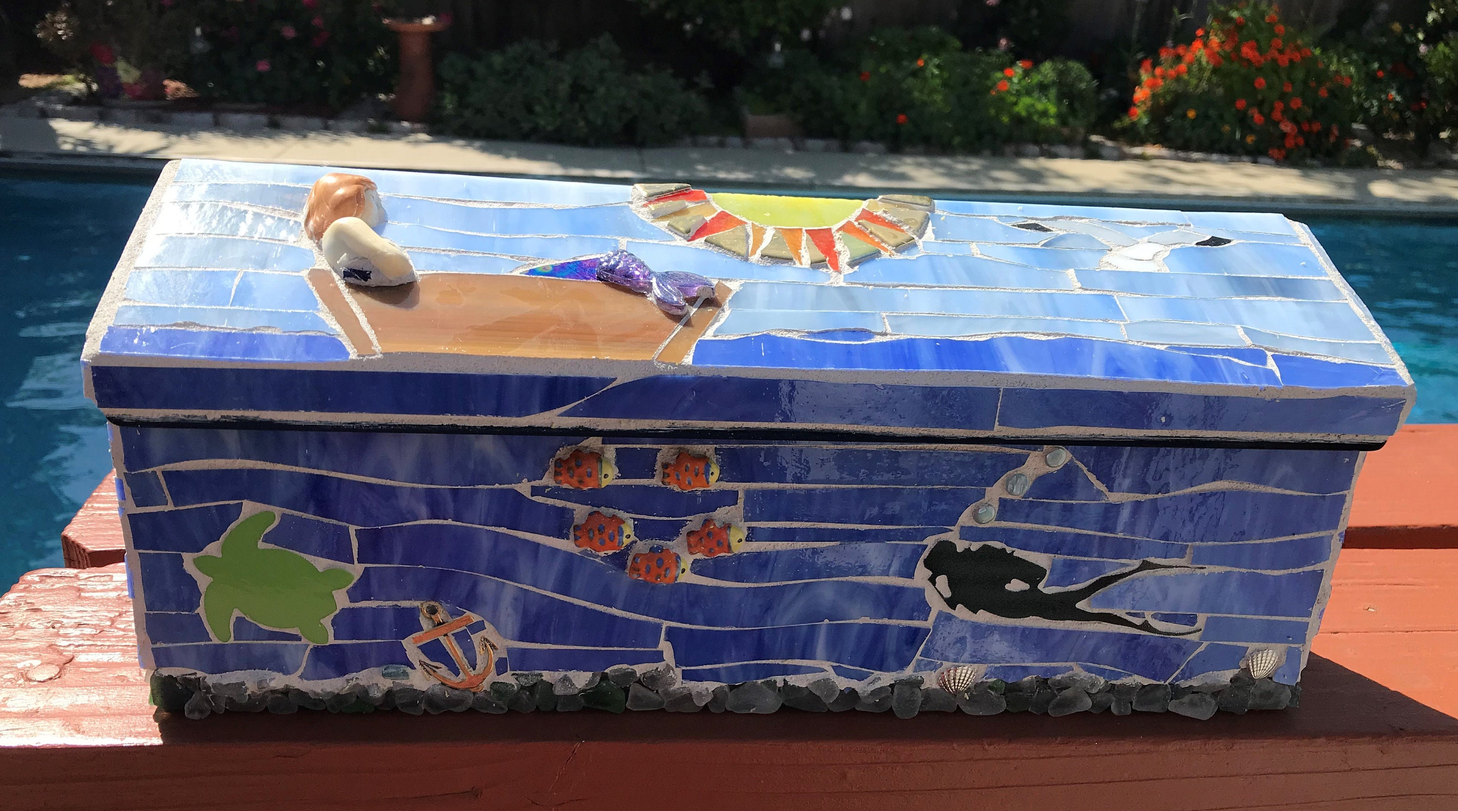 Mosaic Mermaid & Deep Sea Diver Wall Mount Mailbox - Etsy