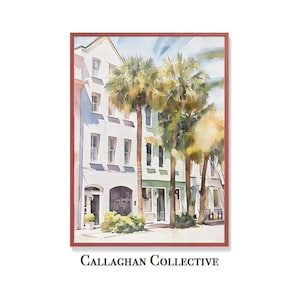 Rainbow Row Charleston Print, Colorful Coastal Wall Art, Historic South Carolina Watercolor for Gallery Wall or Southern Housewarming Gift