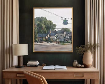 Tipp Hill Watercolor Print, Tipperary Hill Syracuse New York - Irish Heritage Wall Art, Upside Down Traffic Light, Unique Syracuse Gift