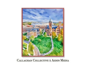 Syracuse Campus Watercolor Print, Syracuse New York | Callaghan Collective x Aiden Media