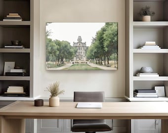 Syracuse Campus Hall of Languages Watercolor Print, Syracuse New York - Syracuse Alumni Gift, Graduate Gift