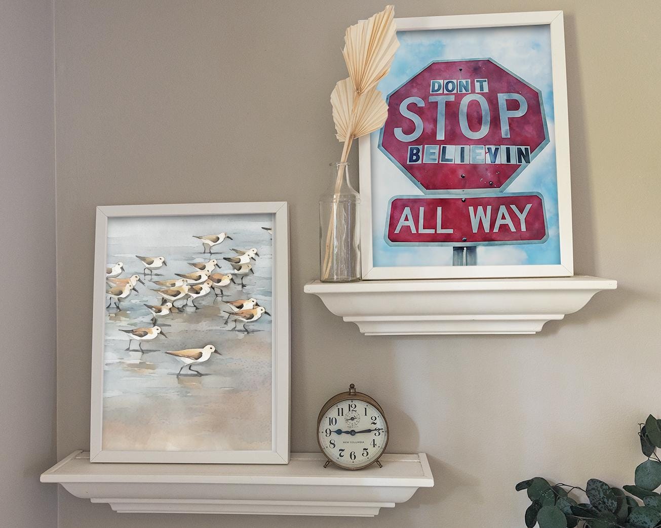 Motivational Stop Sign Watercolor Painting – Inspirational Poster for ...
