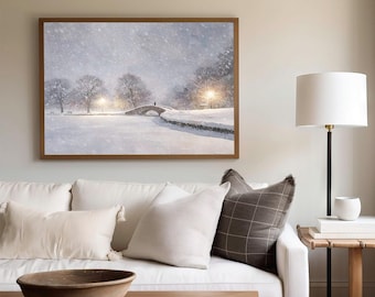 Upper Onondaga Park Wall Art – Strathmore Syracuse New York Winter Landscape Watercolor Print
