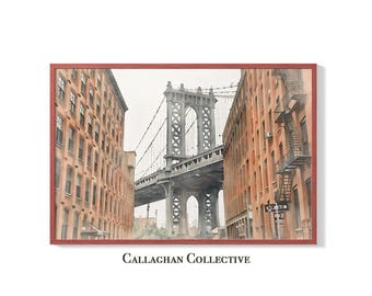 New York City Brooklyn Bridge Watercolor Painting – DUMBO Brooklyn NYC Wall Art Print