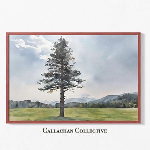 Adirondack Mountains Art Print, Keene Valley Pine Tree Painting, ADK High Peaks, New York Poster