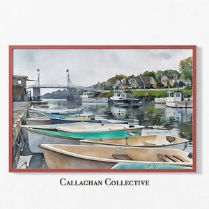 Affiche Vintage Ogunquit Maine - Poster Déco Style Minimaliste Par Savin Mercantile