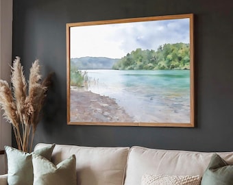 Green Lakes State Park Wall Art – Fayetteville New York Watercolor Print, Syracuse NY Painting