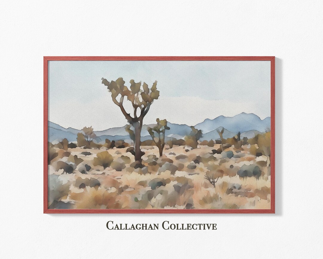 Joshua Tree Print Desert Painting California National Park Poster ...