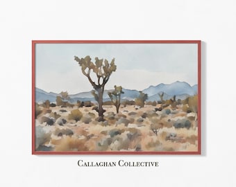 Joshua Tree Print Desert Painting California National Park Poster Southwest Wall Art Joshua Tree National Park Watercolor
