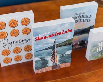 Syracuse New York Gift, Syracuse Postcard Wood Block - Desk Decor, Coworker Office Gift, Unique CNY Souvenir