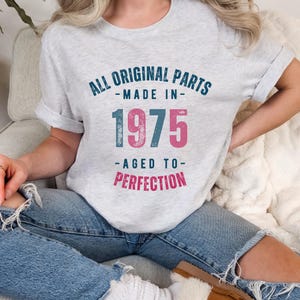 Custom Birthday Shirt, Vintage 1975 Shirt, Birthday Gift for Women, 50th Birthday Gift for Men, 50th Birthday Friend, 50th Birthday Woman