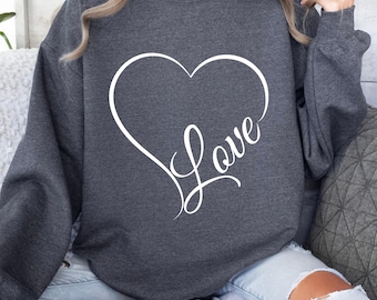 Moletom Love Valentines, Camiseta Heart Valentine, Camiseta fofa Valentines, Presente Valentines, Presente Valentines's Day, Camiseta Valentine
