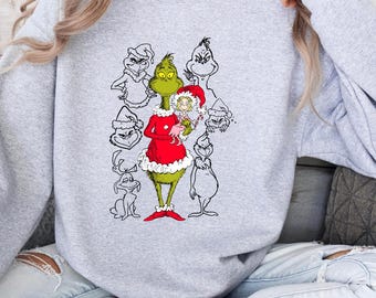 Grinch Sweatshirt, Grinch shirt, Christmas Gift Shirt, Retro Holiday Jumper, Grinch Family Shirt, Christmas Gift, Holiday gift