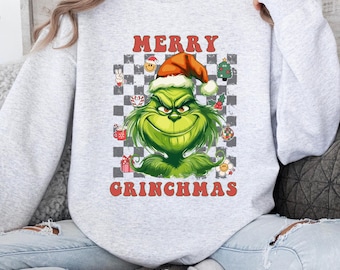 Merry Grinchmas Sweatshirt, Grinch shirt, Christmas Gift Shirt, Retro Holiday shirt, Grinch Family Shirt, Christmas Gift, New Year shirt
