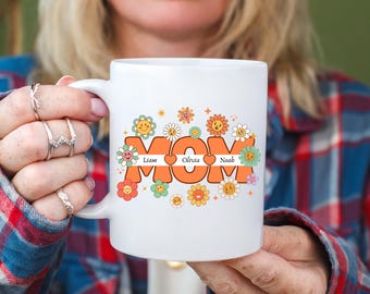 Personalised Mother's Day Mug, Mug for Nanny Mummy Grandma Nana Granny Mother's Day Gifts, Personalised Mother's Day Present, Kids names mug