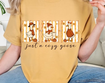 Comfort Colors Goose T-Shirt: Autumn Cozy Silly Goose Tee
