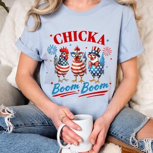 4th of July Shirt, Chicken Shirt, Patriotic Shirt, Fourth of July Shirt, America Shirt, Gift for Her, Farm 4th of July Shirt, USA Shirt