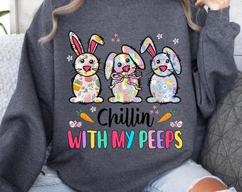 Chilling with My Peeps Shirt, Easter Peeps Shirt, Kids Easter Shirt, Cute Easter Shirt, Easter Family Shirt, Happy Easter Womens Peeps Shirt