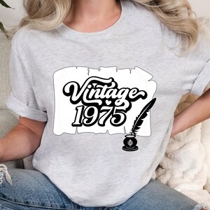 Vintage 1975 Shirt, Birthday Shirt 50th, Birthday Gift for Women, 50th Birthday Gift for Men, 50th Birthday Best Friend, 50th Birthday Woman