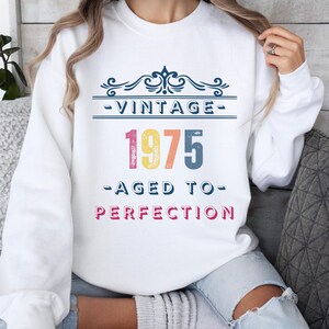 Vintage 1975 Shirt, Custom Birthday Shirt, Birthday Gift for Women, 50th Birthday Gift for Men, 50th Birthday Friend, 50th Birthday Woman