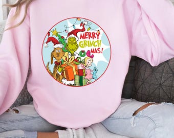 Merry Grinchmas, Grinch Christmas Sweatshirt, Grinchmas Sweater, Christmas Gift Shirt, Retro Holiday Jumper, Grinch Family Shirt