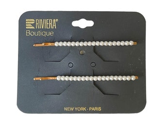 1990er Jahre Riviera Boutique New York Paris 2er Set Bobby Haarnadeln Vintage Haarspange Haarschmuck Haarschmuck New on Card